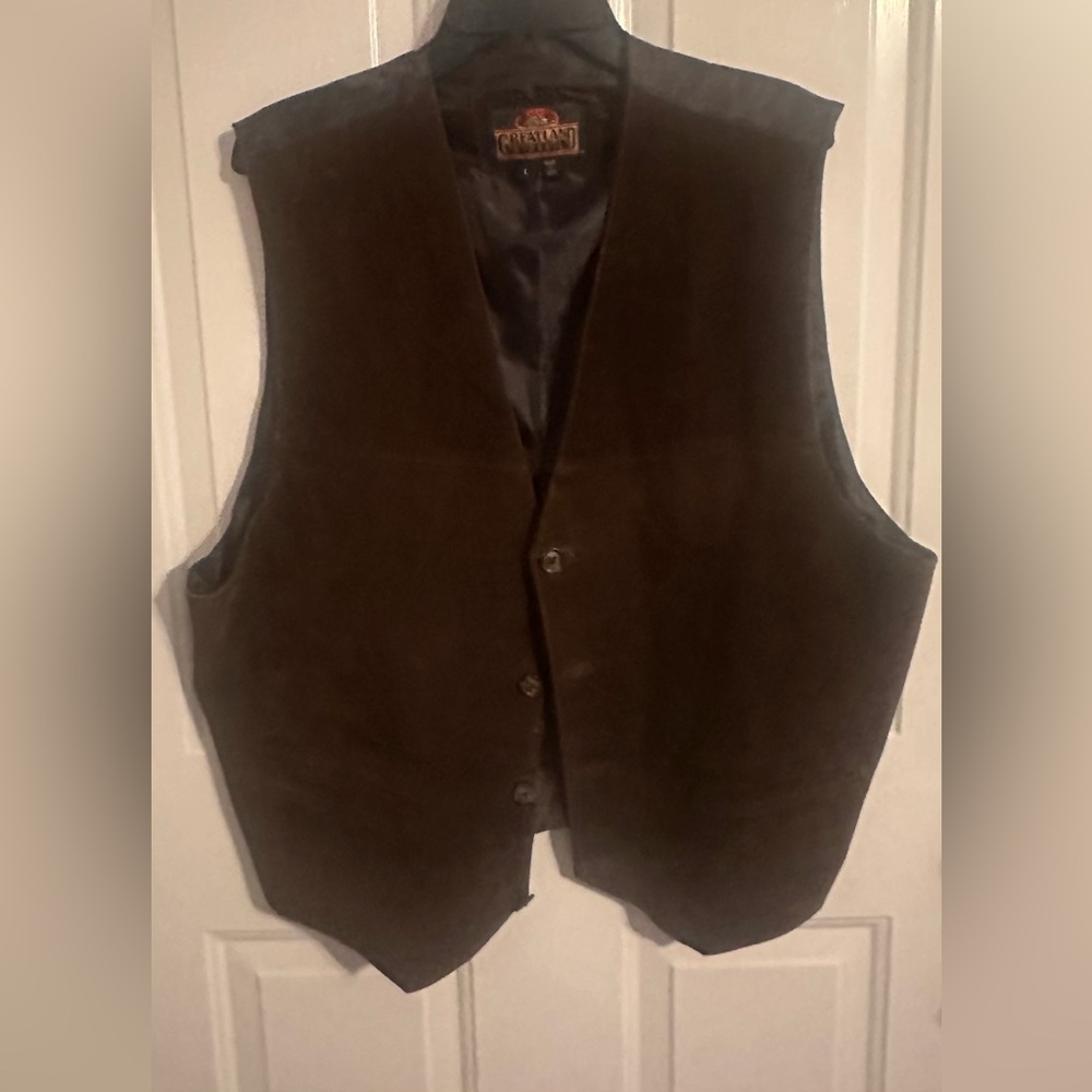 Vintage Greatland Apparel Brown Genuine Leather Vest